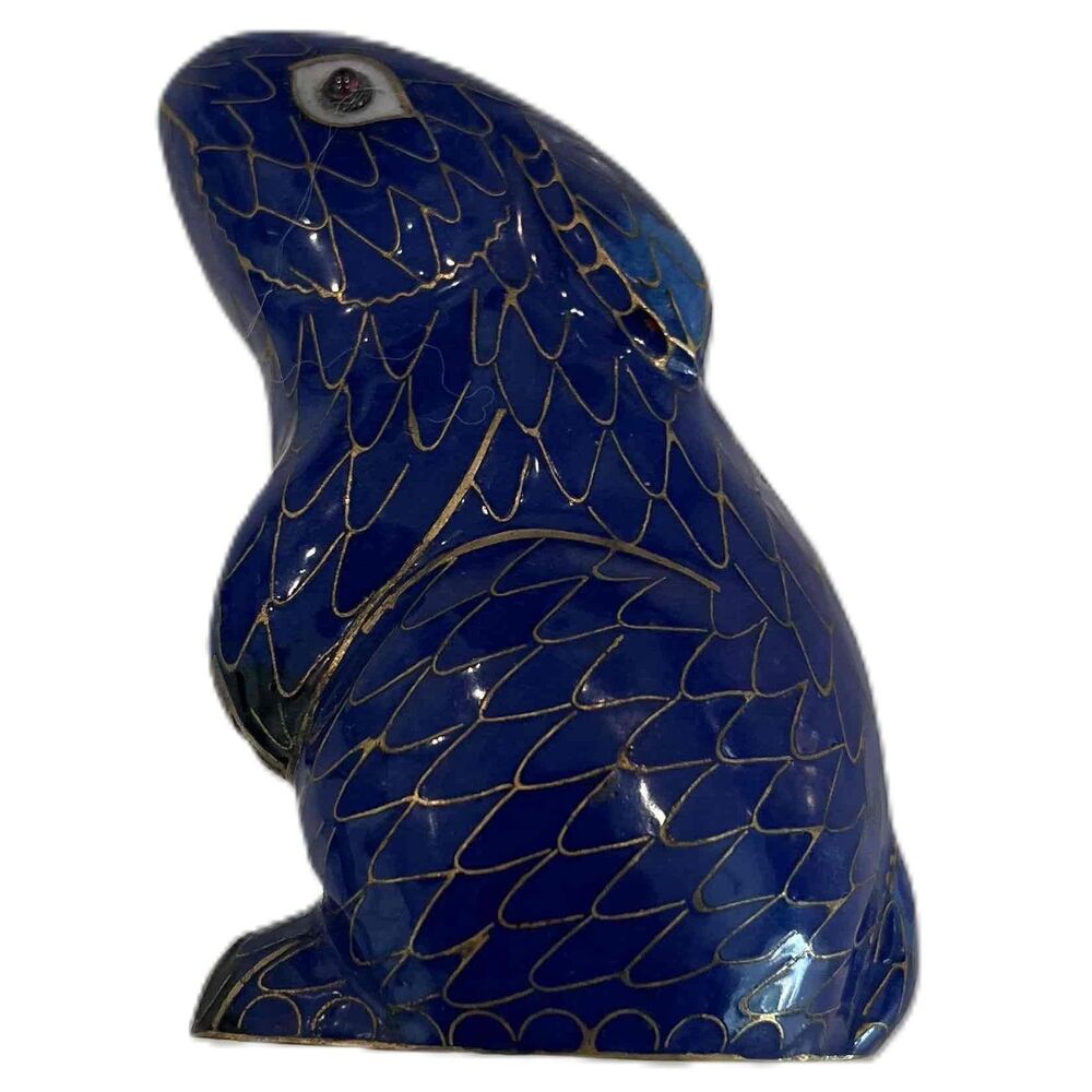 De Rosa Size Blue Figurine Seal/Sea Lion Ceramic Animal Design